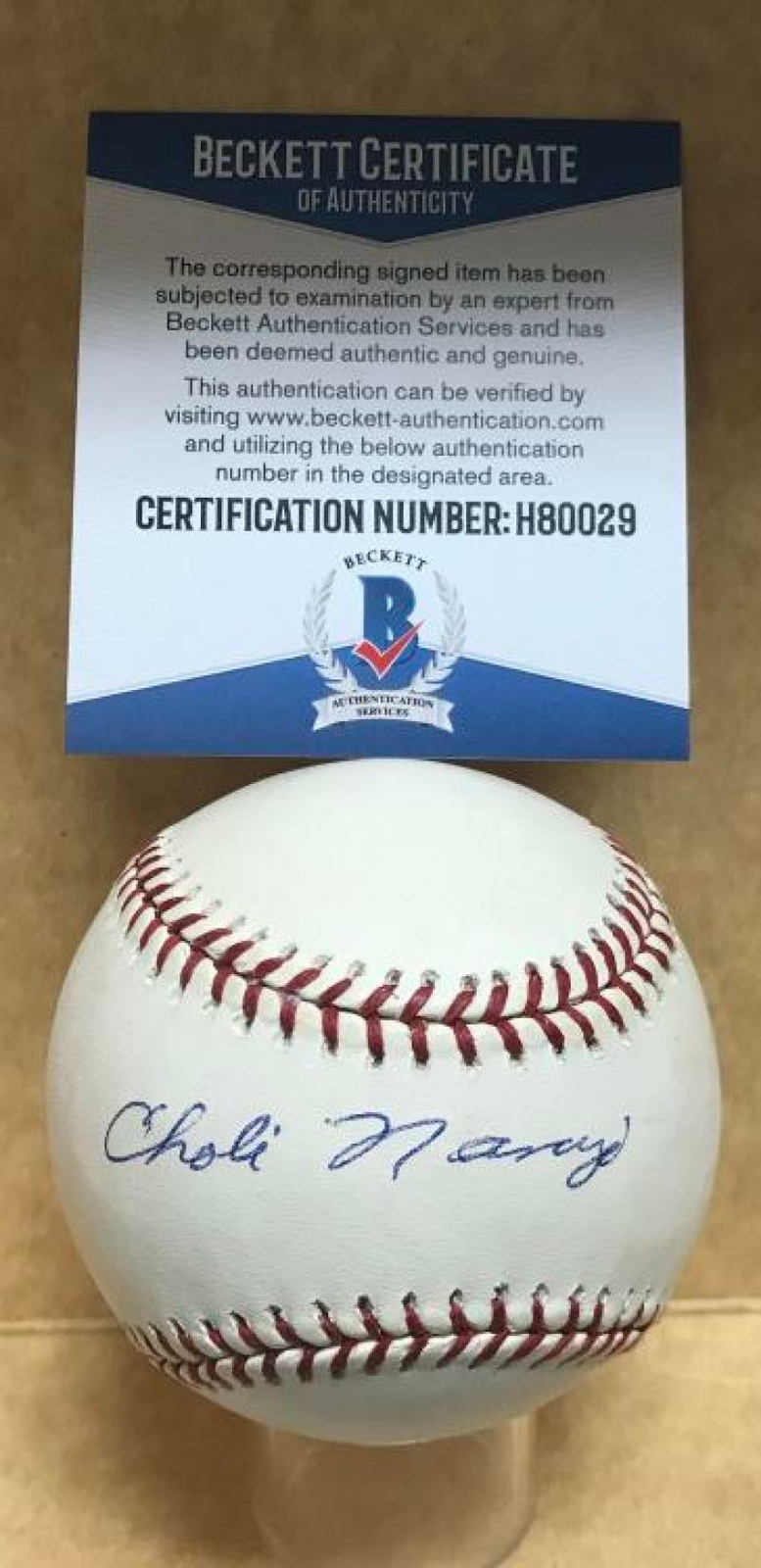 CHOLI NARANJO PITTSBURGH PIRATES SIGNED M.L. BASEBALL BECKETT H80029