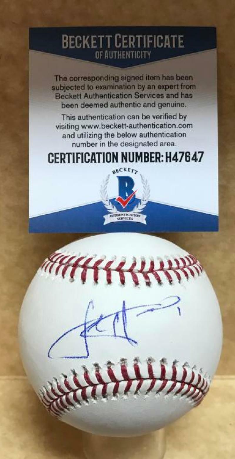 JOSH HARRISON DETROIT TIGERS SIGNED AUTOGRAPHED M.L. BASEBALL BECKETT H47647