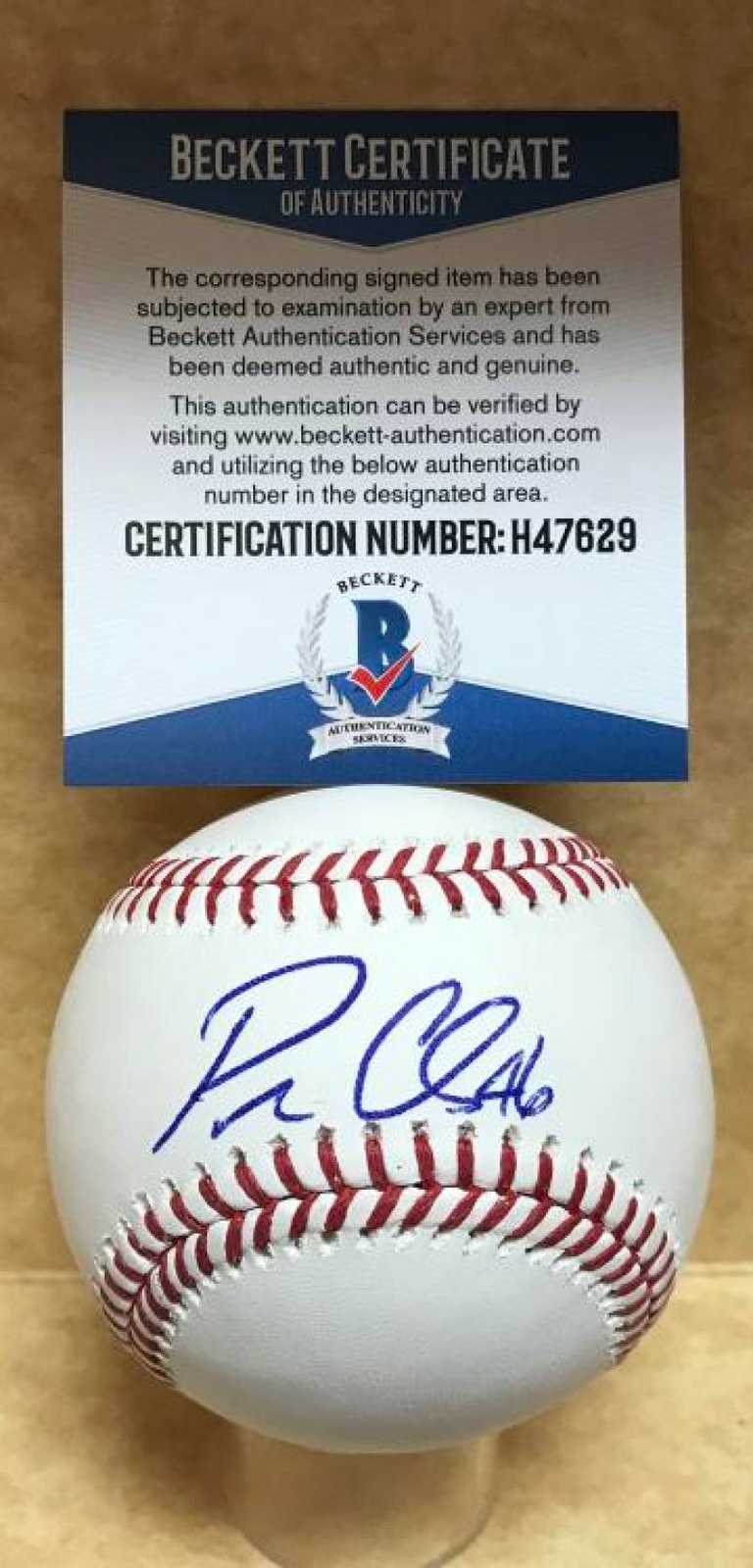 PATRICK CORBIN WASHINGTON NATIONALS SIGNED AUTO M.L. BASEBALL BECKETT H47629