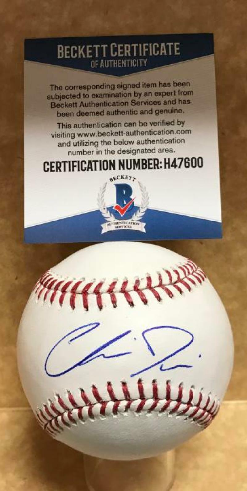 CHRIS DAVIS BALTIMORE ORIOLES SIGNED M.L. BASEBALL BECKETT H47600