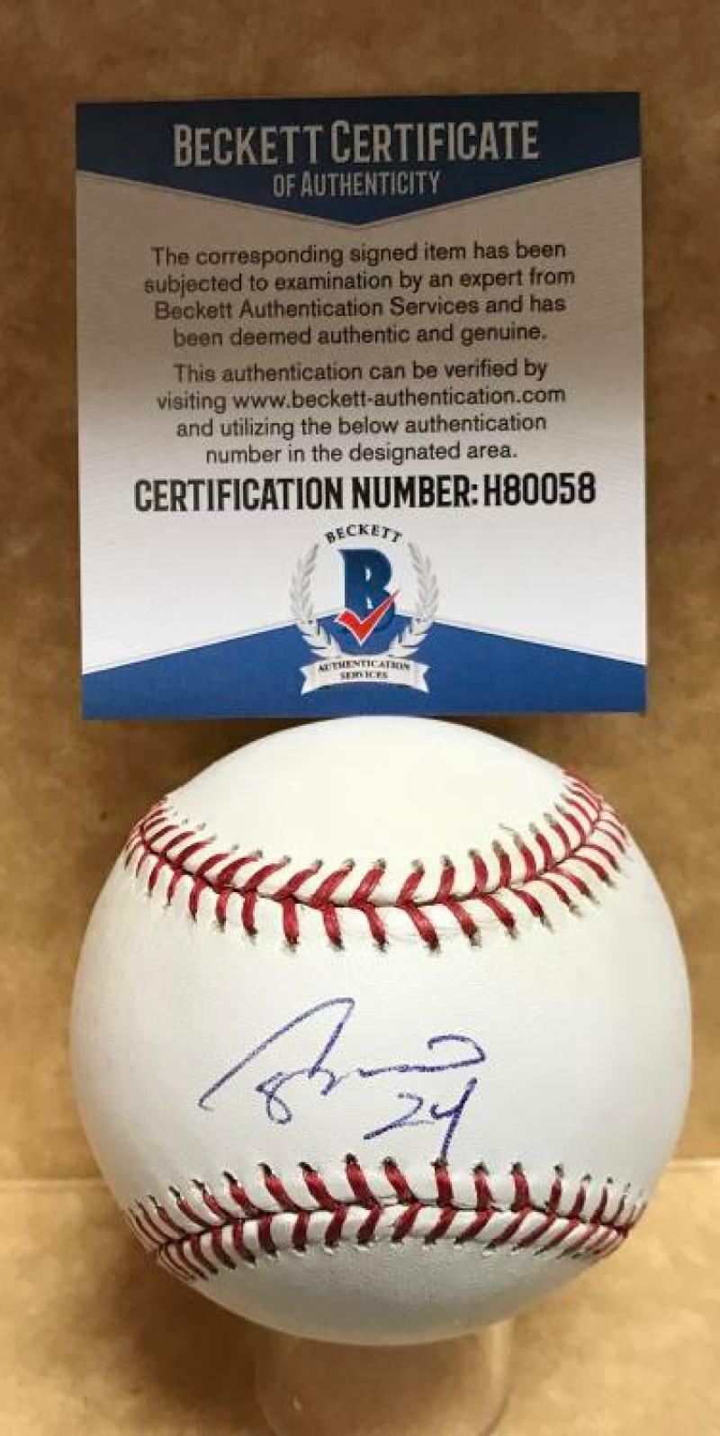 CAMERON MAYBIN NEW YORK YANKEES SIGNED AUTO M.L. BASEBALL BECKETT H80058