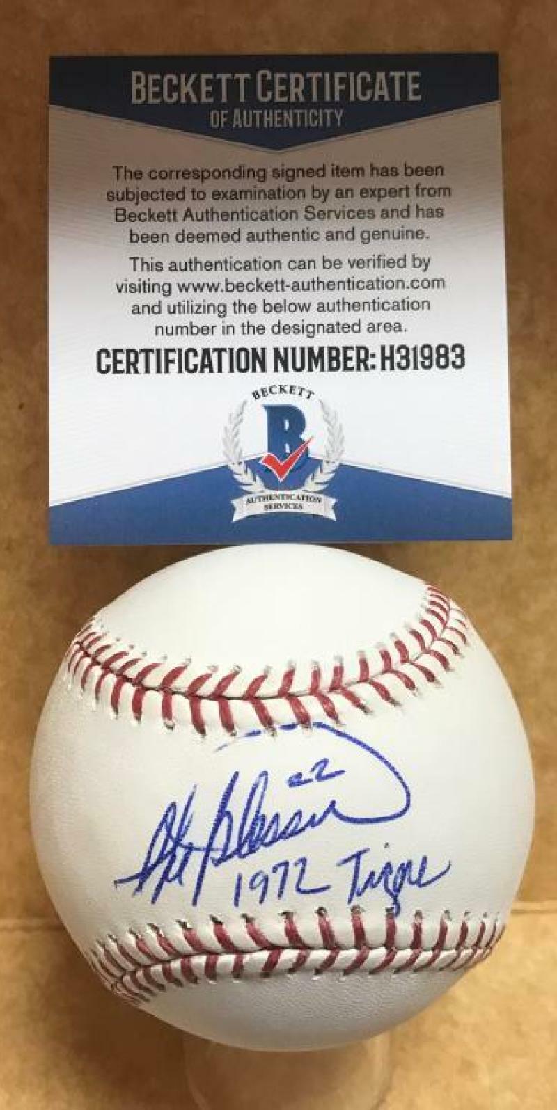 IKE BLESSITT 72 TIGERS SIGNED AUTOGRAPHED M.L. BASEBALL BECKETT H31983