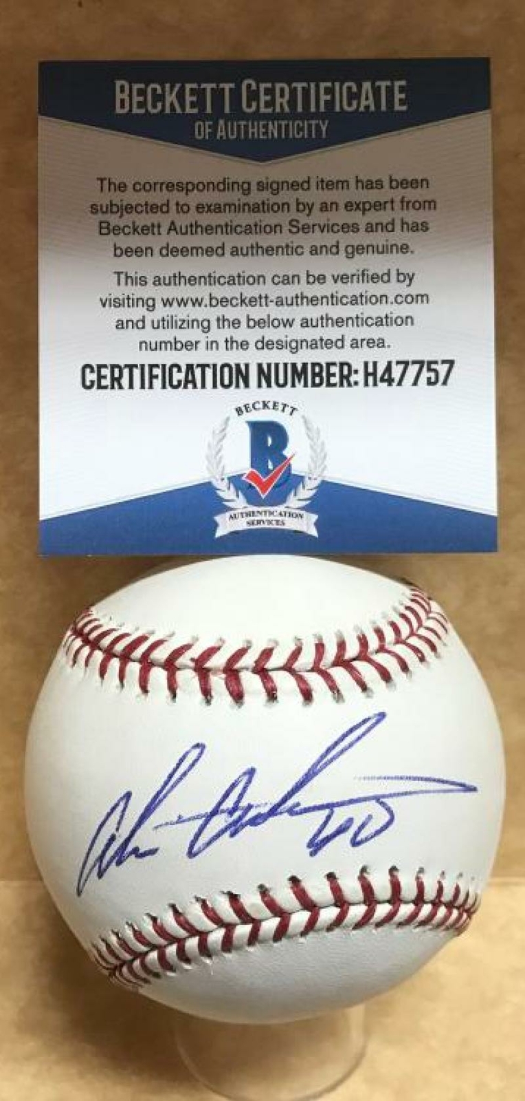 AKIMORI OTSUKA SAN DIEGO PADRES SIGNED AUTOGRAPHED M.L. BASEBALL BECKETT H47757