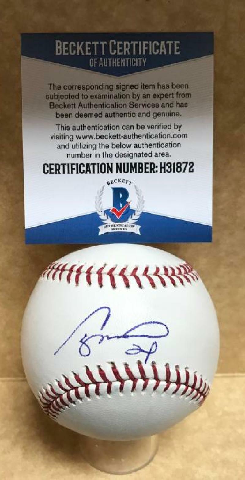 CAMERON MAYBIN NEW YORK YANKEES SIGNED AUTO M.L. BASEBALL BECKETT H31872
