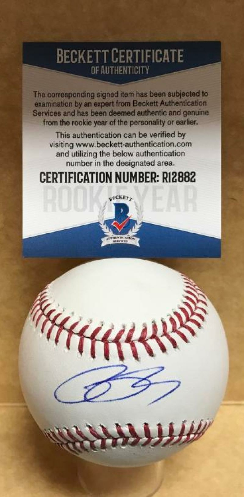 BOBBY BRADLEY CLEVELAND INDIANS ROOKIE YEAR SIGNED M.L. BASEBALL BECKETT R12882