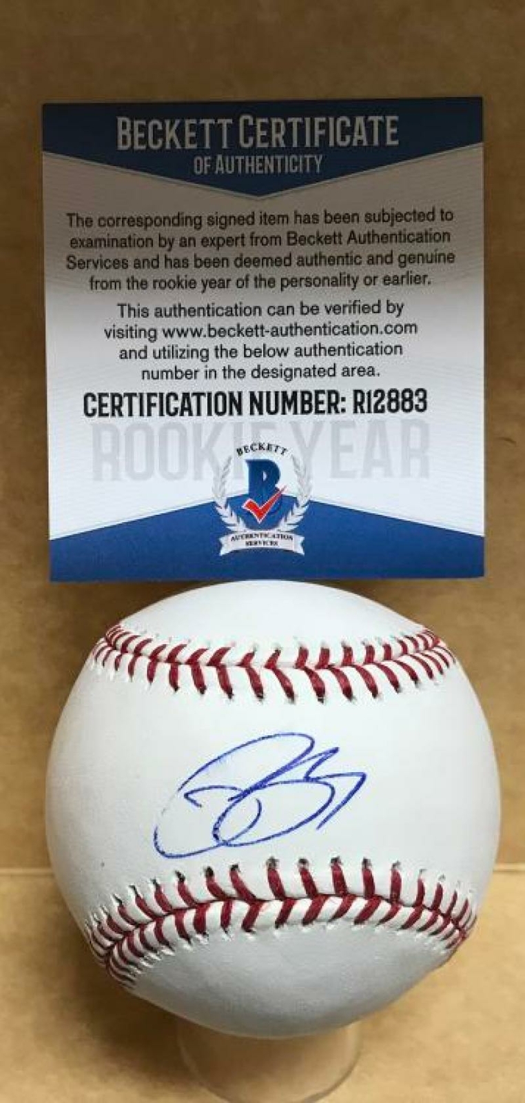 BOBBY BRADLEY CLEVELAND INDIANS ROOKIE YEAR SIGNED M.L. BASEBALL BECKETT R12883