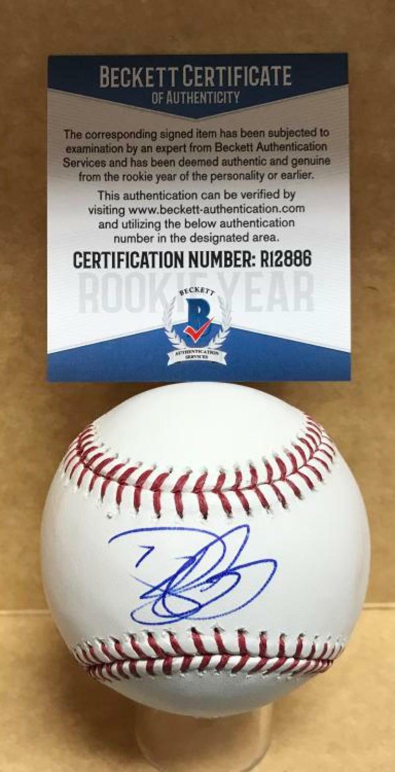 BOBBY BRADLEY CLEVELAND INDIANS ROOKIE YEAR SIGNED M.L. BASEBALL BECKETT R12886