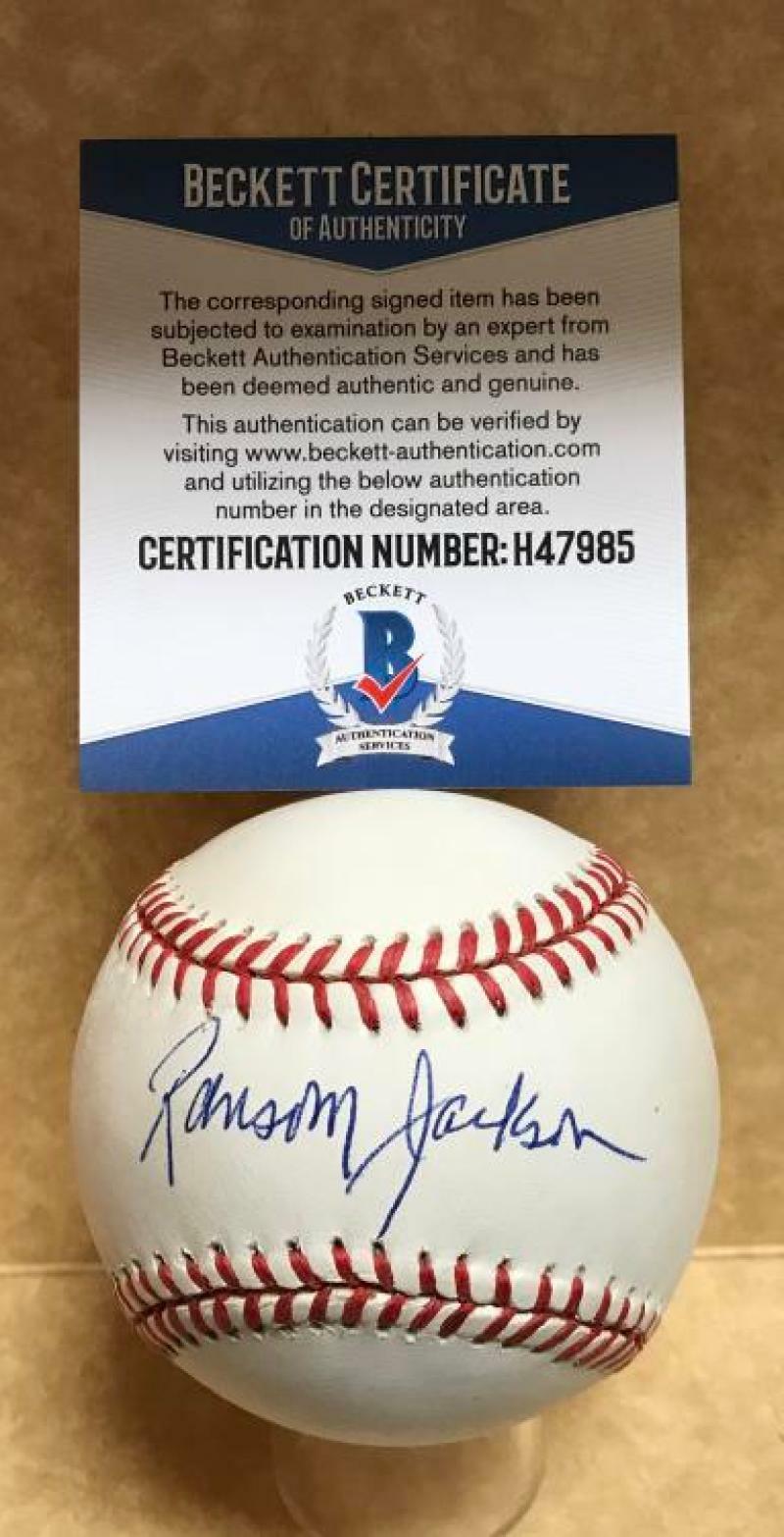 RANSOM JACKSON BROOKLYN DODGERS SIGNED VINTAGE N.L. BASEBALL BECKETT H47985