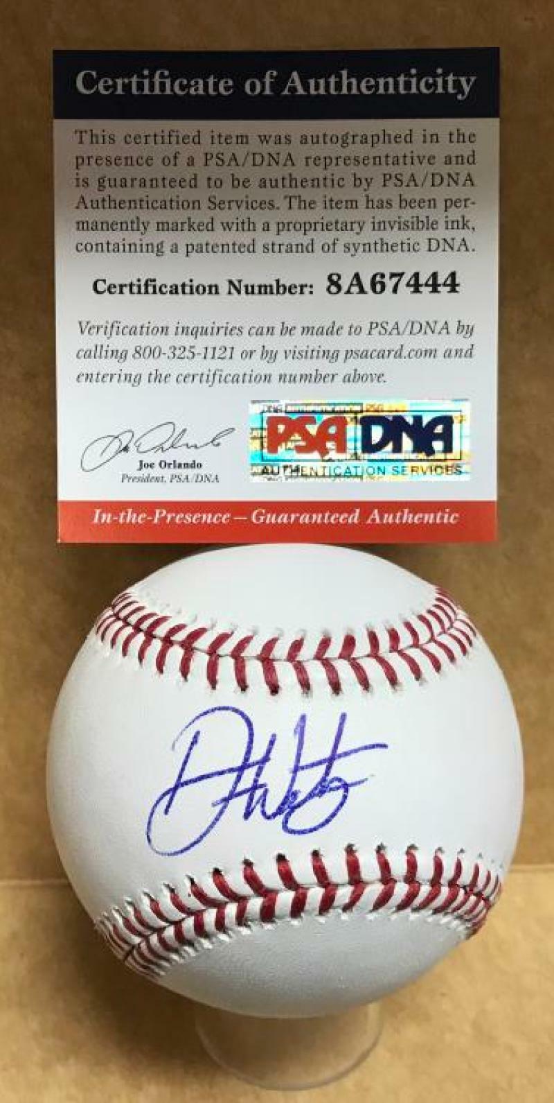 DREW WATERS ATLANTA BRAVES SOUTHERN LEAGUE MVP SIGNED M.L. BASEBALL PSA 8A67444