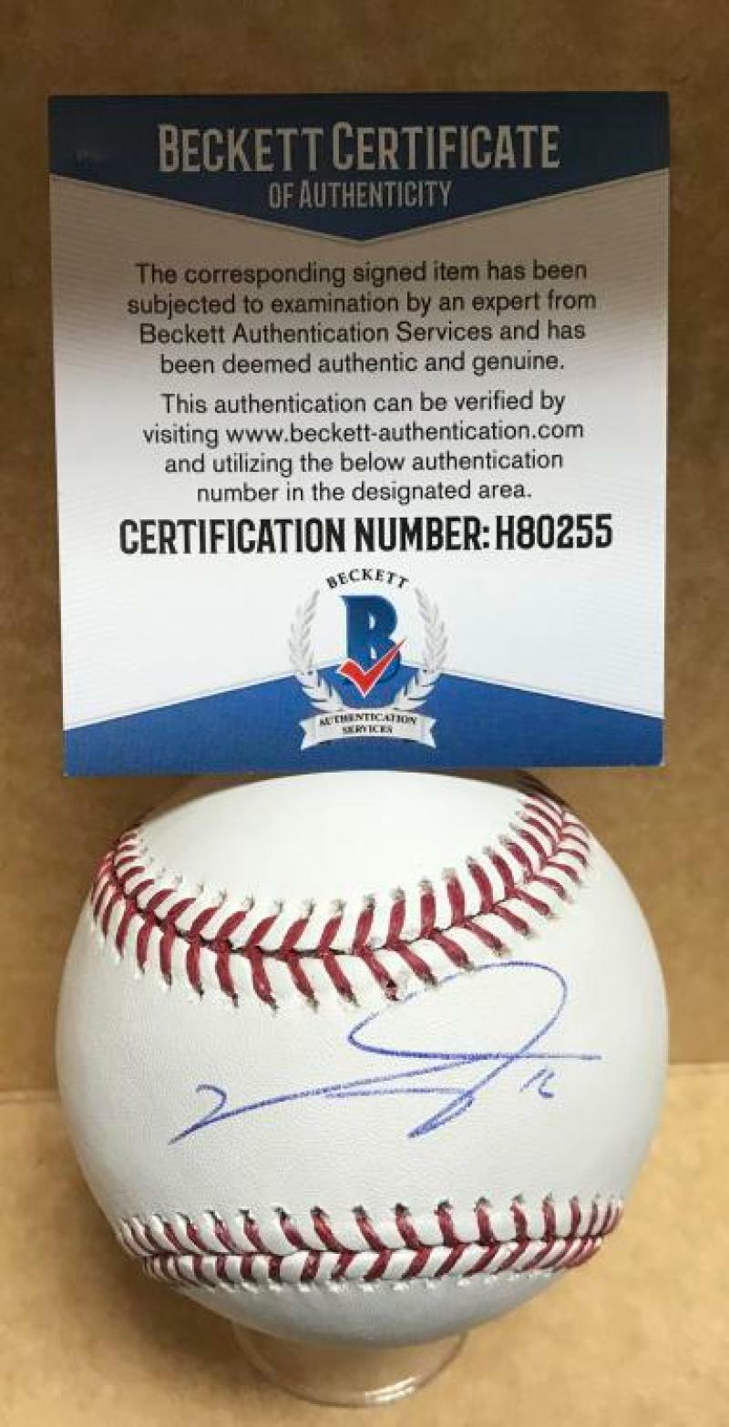 VICTOR ROBLES WASHINGTON NATIONALS SIGNED AUTO M.L. BASEBALL BECKETT H80255
