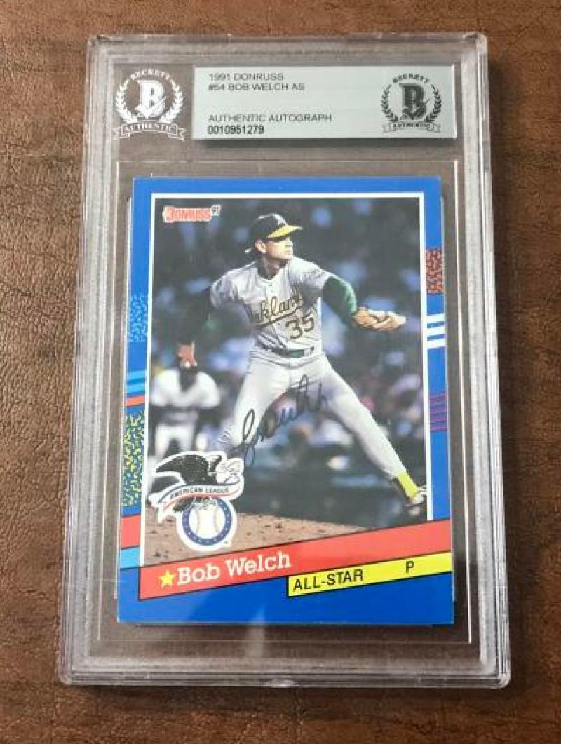 1981 DONRUSS BOB WELCH A'S SIGNED CARD BECKETT AUTOGRAPH