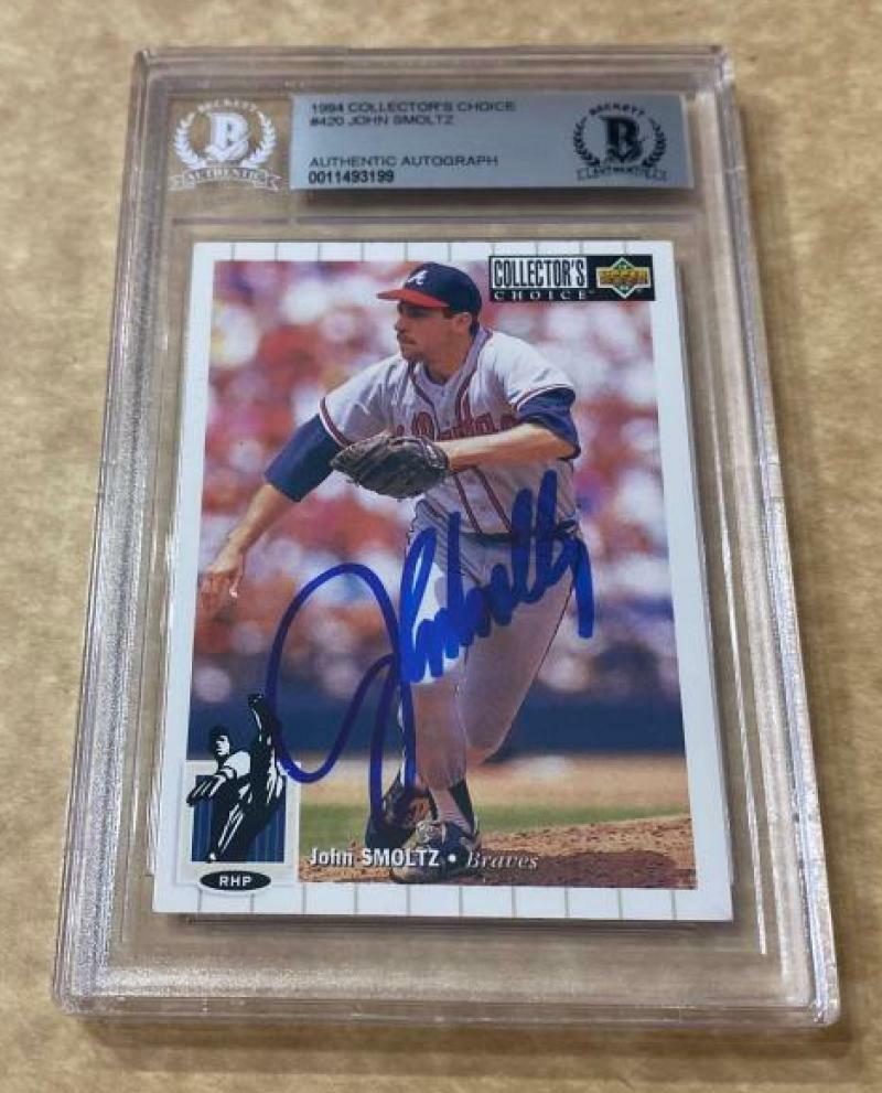 1994 COLLECTOR’S CHOICE JOHN SMOLTZ BRAVES SIGNED CARD BECKETT AUTHENTIC AUTO COLLECTIBLE MEMORABILIA