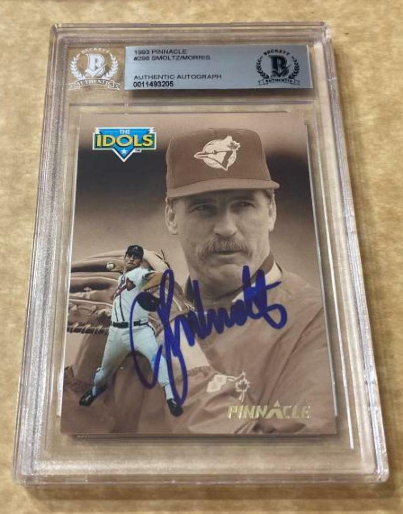 1993 PINNACLE JOHN SMOLTZ BRAVES SIGNED CARD BECKETT AUTHENTIC AUTOGRAPHED