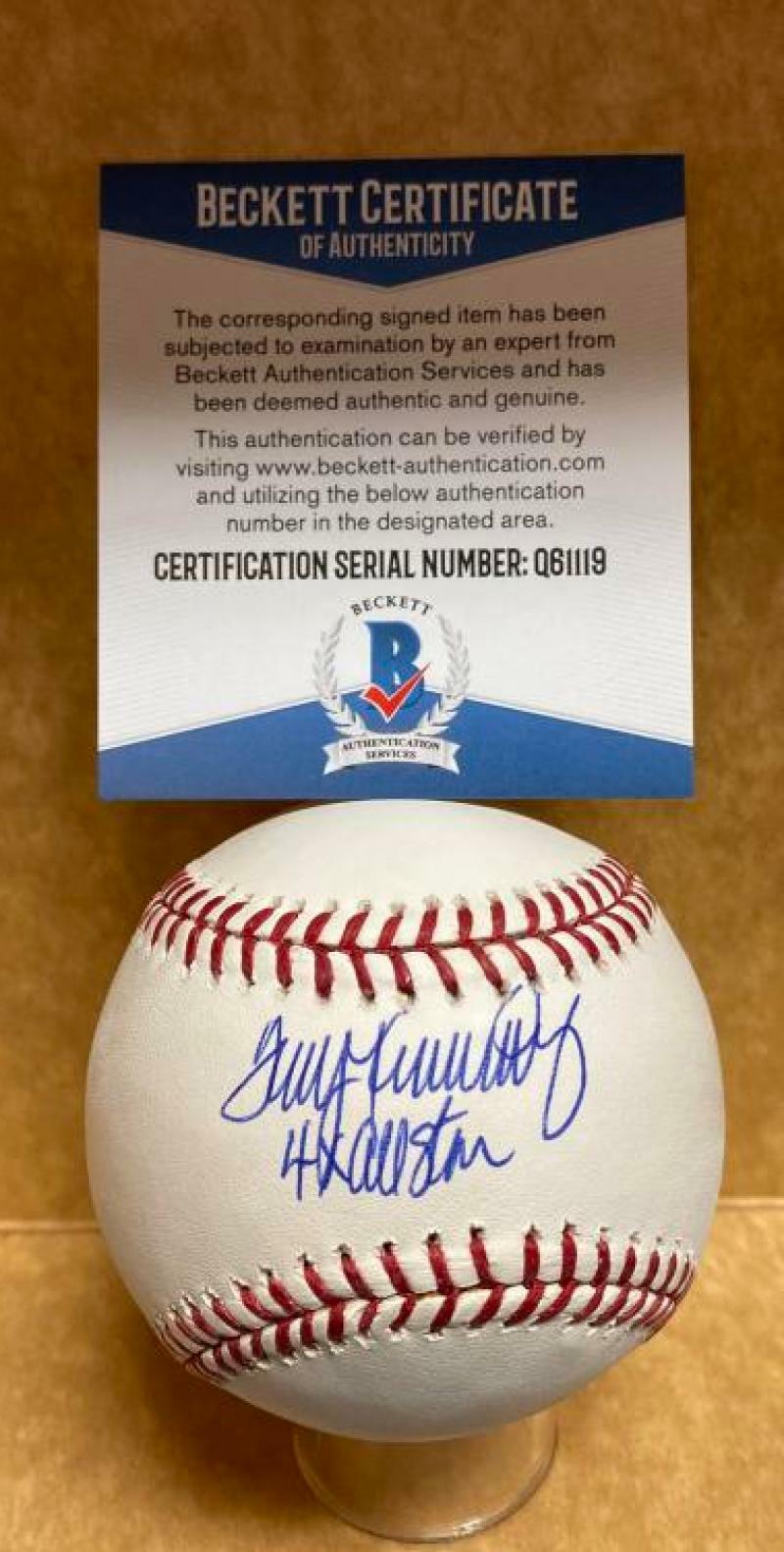 TERRY KENNEDY 4X ALL STAR SIGNED AUTOGRAPHED M.L. BASEBALL BECKETT Q61119