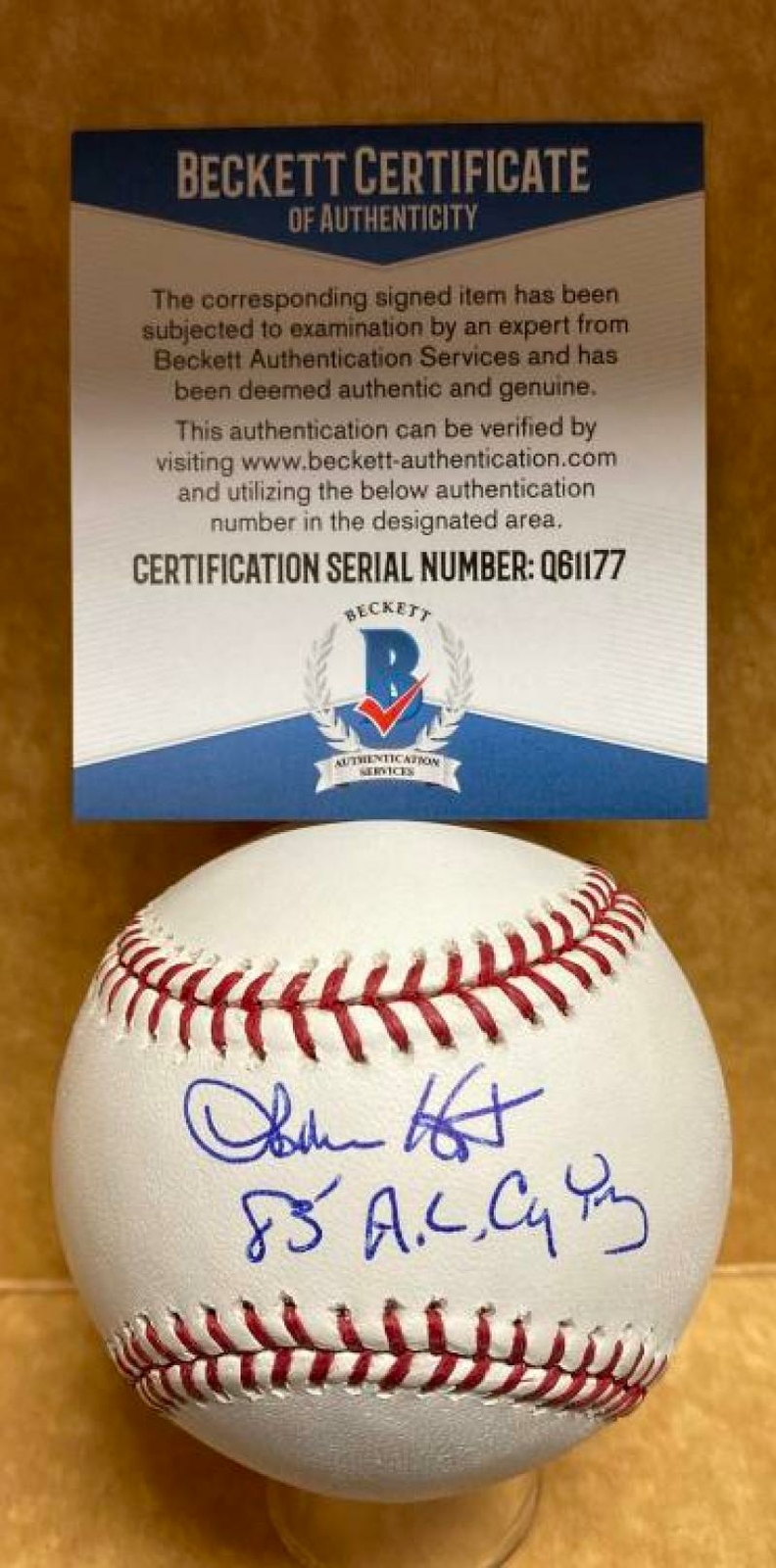 LAMARR HOYT 83 A.L. CY YOUNG WHITE SOX SIGNED AUTO M.L. BASEBALL BECKETT Q61177