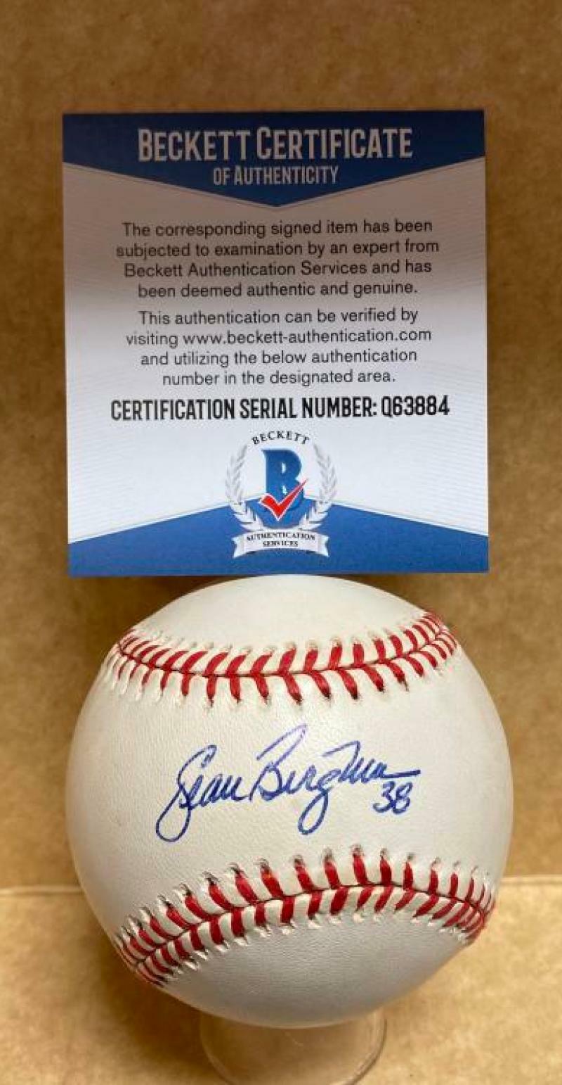 SEAN BERGMAN #38 ASTROS/BRAVES/TIGERS SIGNED AUTO N.L. BASEBALL BECKETT Q63884