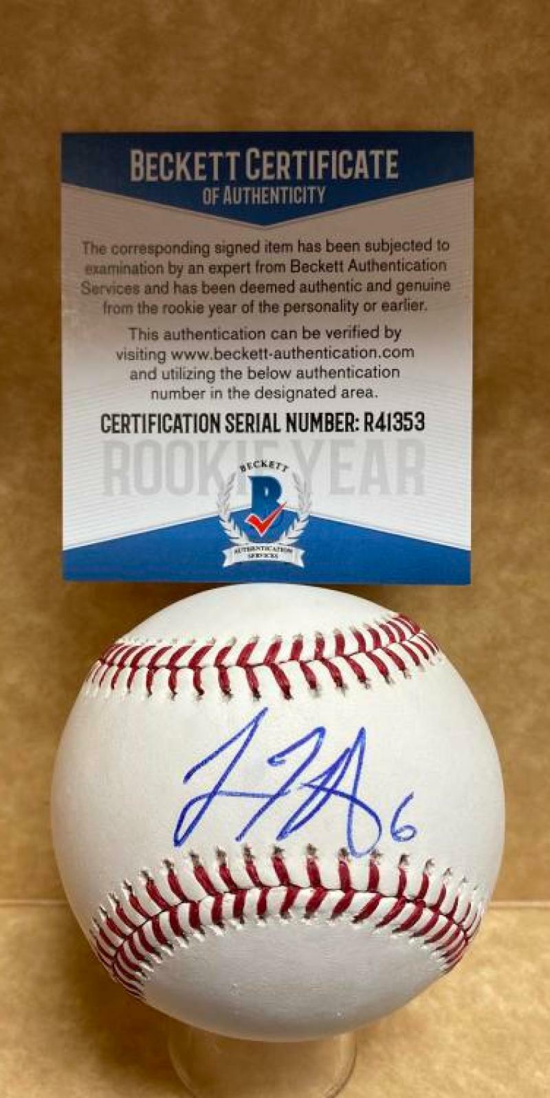 JAMESON HANNAH CINCINNATI REDS ROOKIE YEAR SIGNED M.L. BASEBALL BECKETT R41353