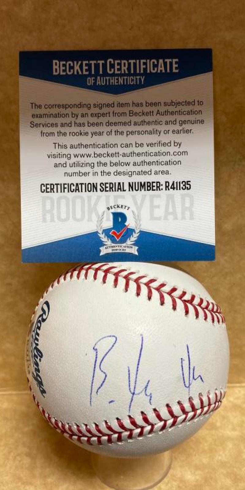ROBERT PUASON OAKLAND A'S ROOKIE YEAR SIGNED AUTO M.L. BASEBALL BECKETT R41135