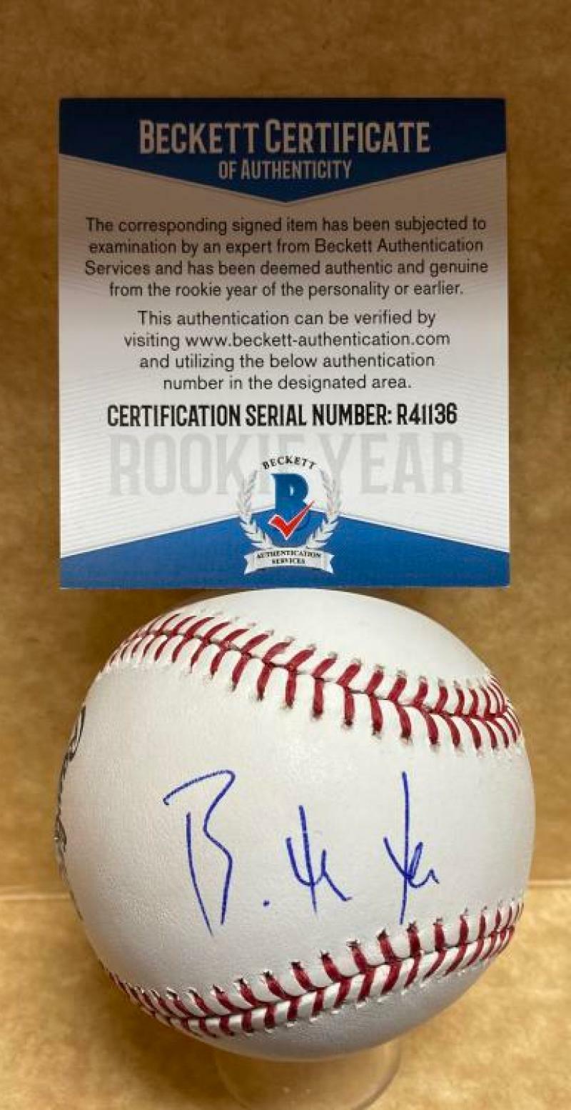 ROBERT PUASON OAKLAND A'S ROOKIE YEAR SIGNED AUTO M.L. BASEBALL BECKETT R41136