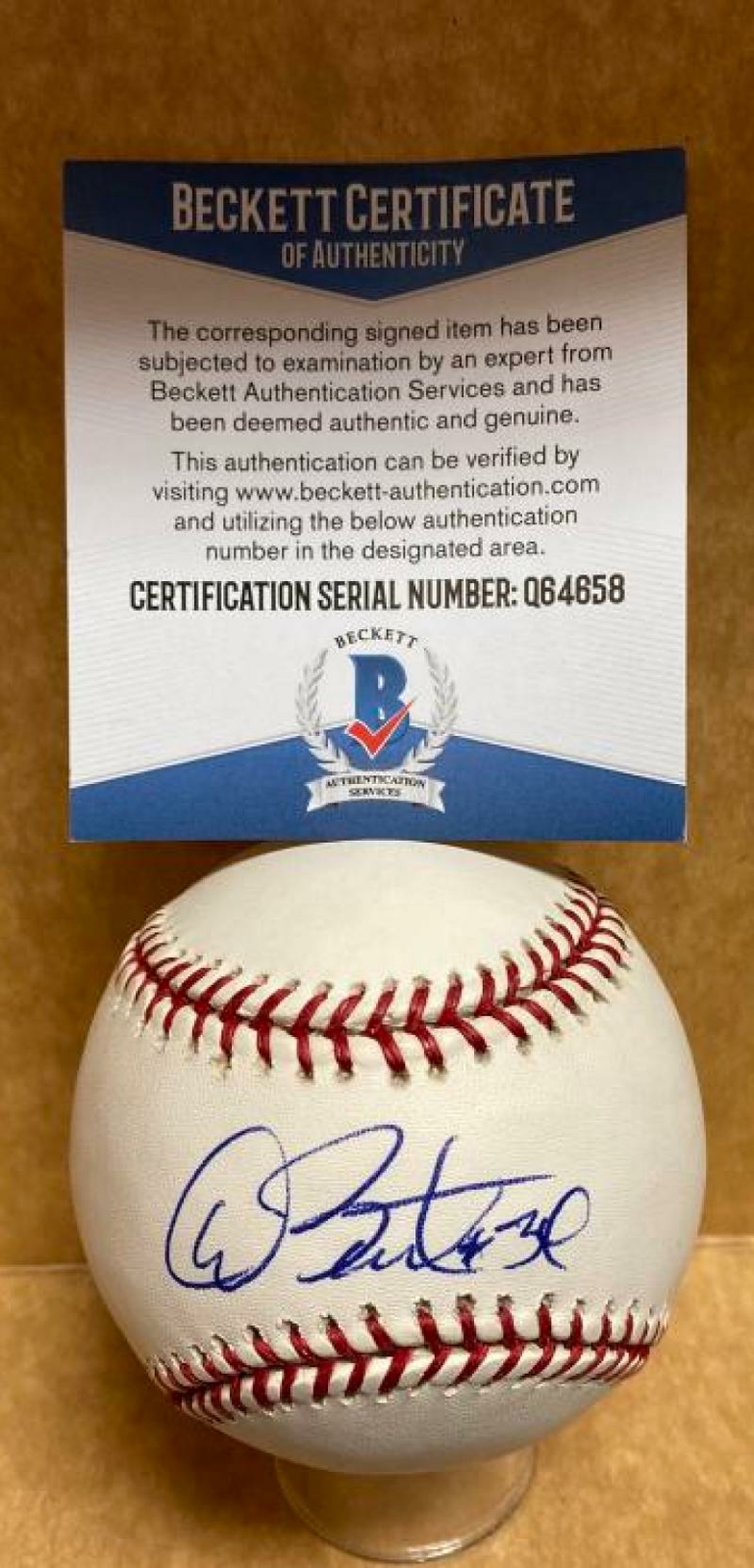 DAVE STEWART LOS ANGELES DODGERS SIGNED AUTOGRAPHED M.L. BASEBALL BECKETT Q64658