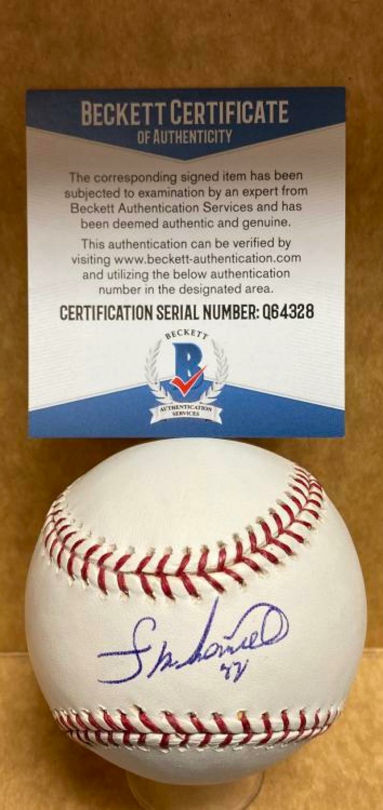 FRANCISCO LIRIANO WHITE SOX/PIRATES/TWINS SIGNED M.L. BASEBALL BECKETT Q64328