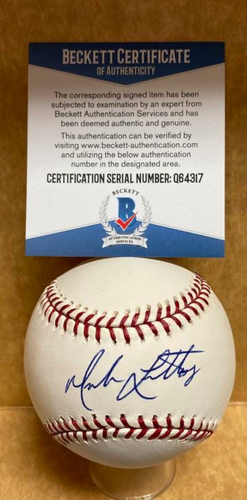 MARK LORETTA ASTROS/BREWERS/DODGERS SIGNED AUTO M.L. BASEBALL BECKETT Q64317