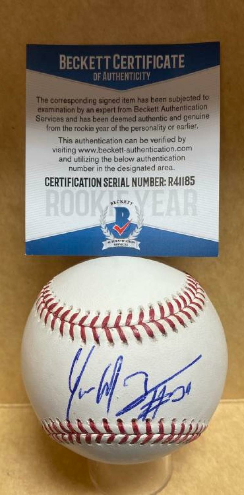 YAIRO MUNOZ ST. LOUIS CARDINALS ROOKIE YEAR SIGNED M.L. BASEBALL BECKETT R41185