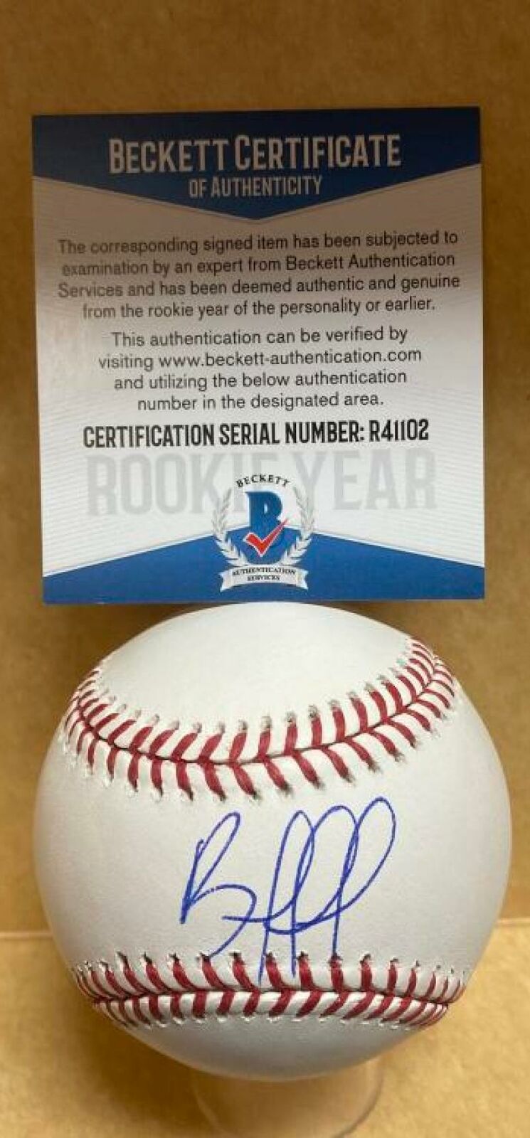 BRYAN MATA BOSTON RED SOX ROOKIE YEAR SIGNED AUTO M.L. BASEBALL BECKETT R41102