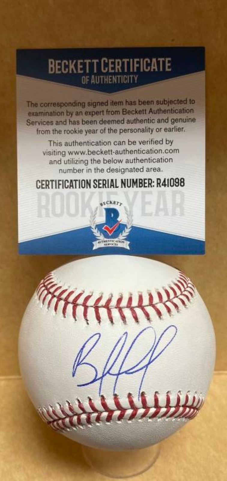 BRYAN MATA BOSTON RED SOX ROOKIE YEAR SIGNED AUTO M.L. BASEBALL BECKETT R41098