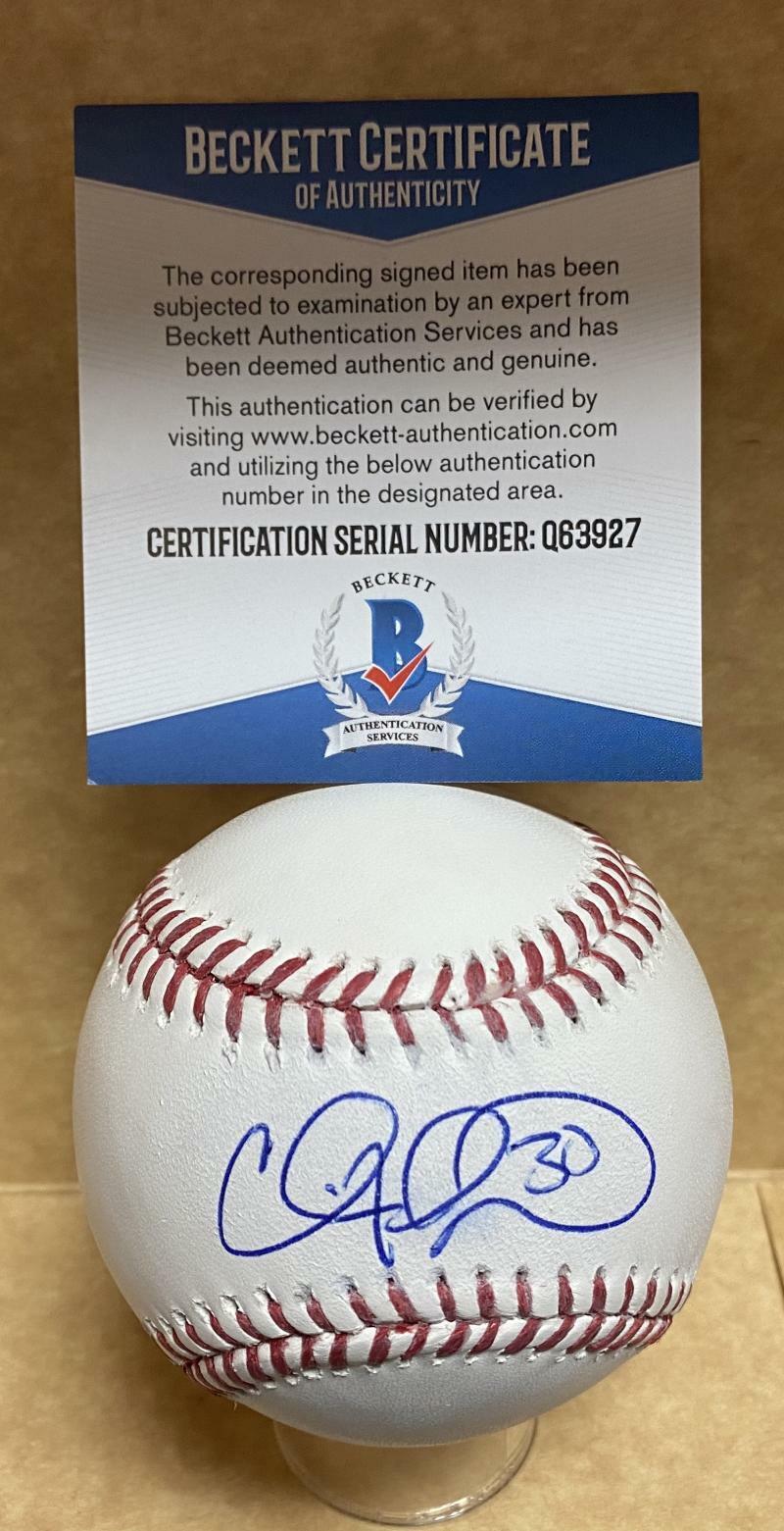 CLIFF FLOYD METS/CUBS/MARLINS SIGNED AUTOGRAPHED M.L. BASEBALL BECKETT Q63927