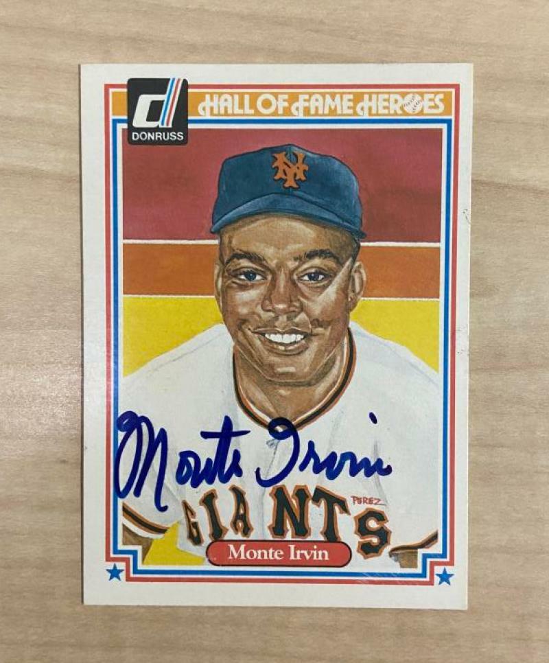 MONTE IRVIN NEW YORK GIANTS SIGNED AUTOGRAPHED 1983 DONRUSS CARD #15 W/COA