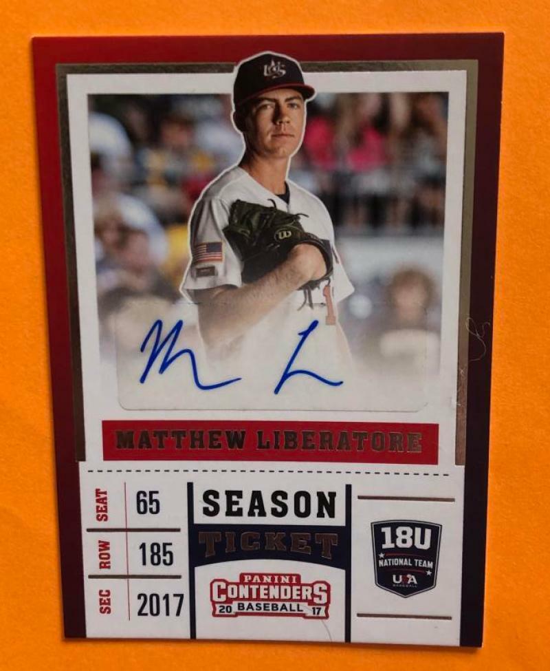 2017 PANINI CONTENDORS SEASON TICKET US AUTO MATTHEW LIBERATORERC AUTO