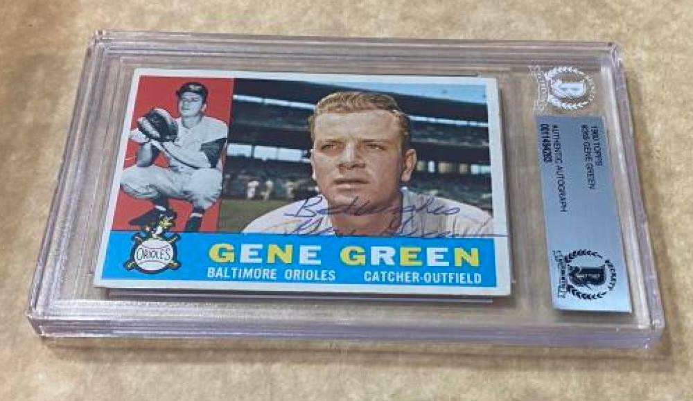 1960 TOPPS GENE GREEN #269 ORIOLES SIGNED CARD BECKETT AUTHENTIC AUTO VINTAGE COLLECTIBLE MEMORABILIA