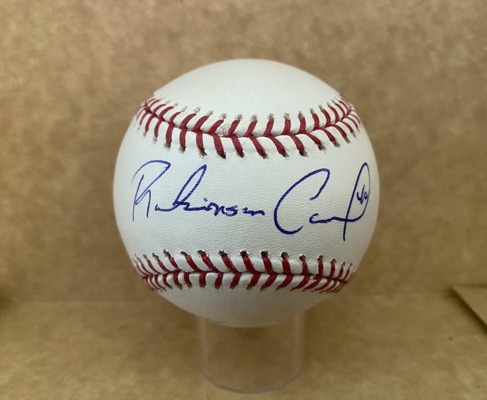 ROBINSON CANCEL BREWERS/METS/ASTROS SIGNED AUTOGRAPHED M.L. BASEBALL W/ COA