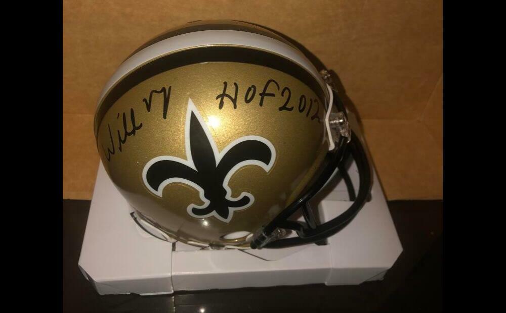 WILLIE ROAF NEW ORLEANS SAINTS HOF 2012 SIGNED MINI BECKETT CERTIFIED COLLECTIBLE MEMORABILIA