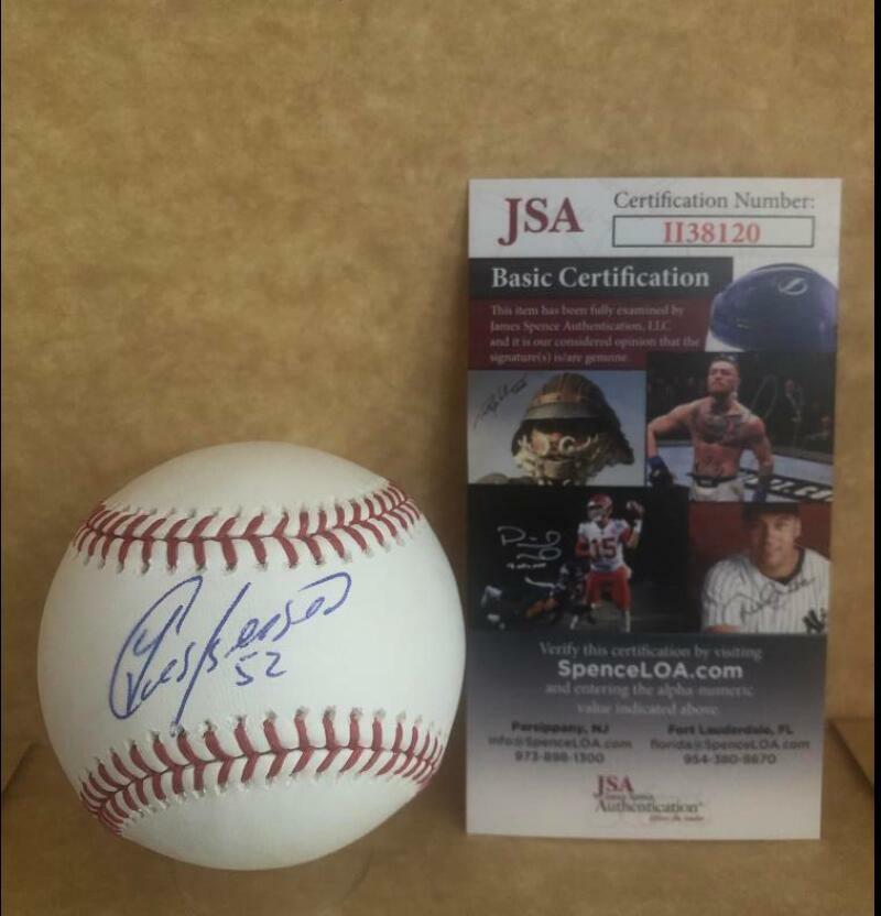 YOENIS CESPEDES NEW YORK SIGNED AUTOGRAPHED METS JSA II38120