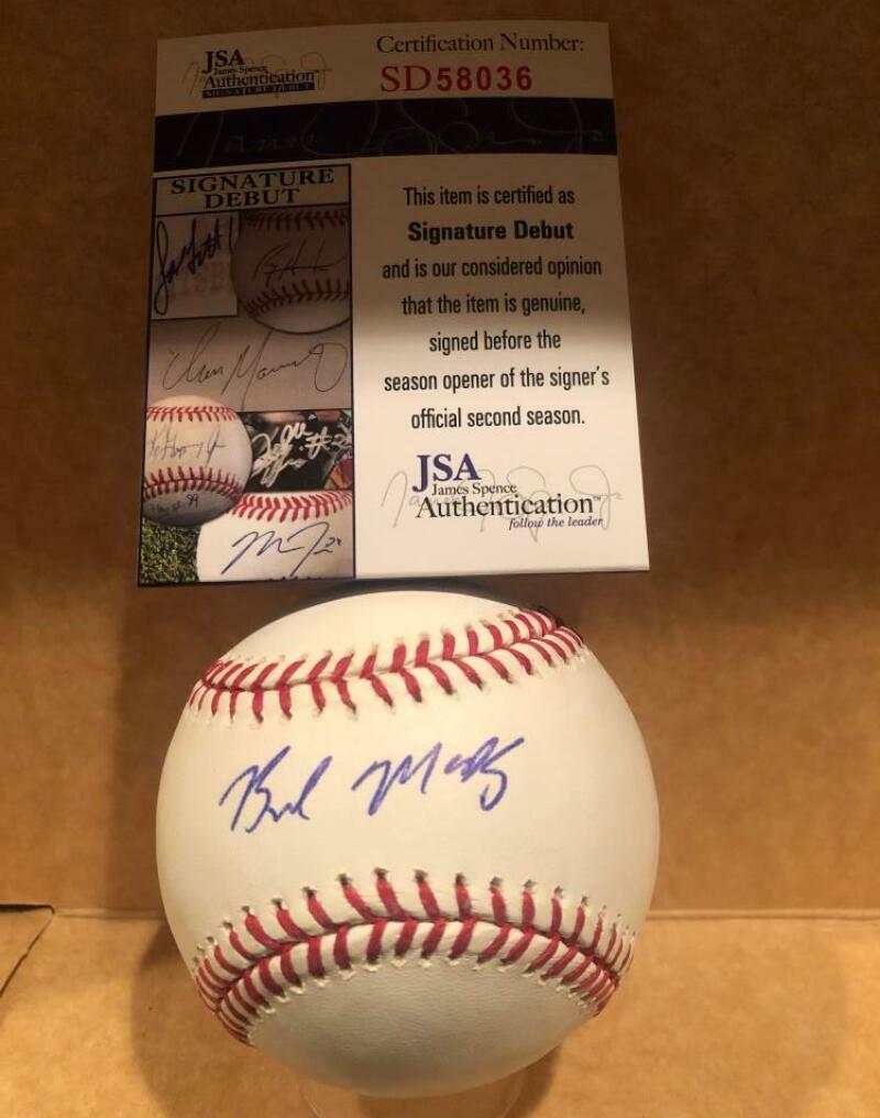BRENDAN MCKAY TAMPA BAY RAYS SIGNATURE DEBUT SIGNED AUTO ML. BASEBALL JSA COA #S