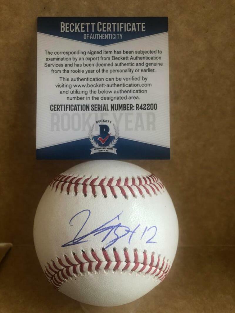 VIDAL BRUJAN TAMPA BAY RAYS ROOKIE YEAR SIGNED M.L. BASEBALL BECKETT R42200