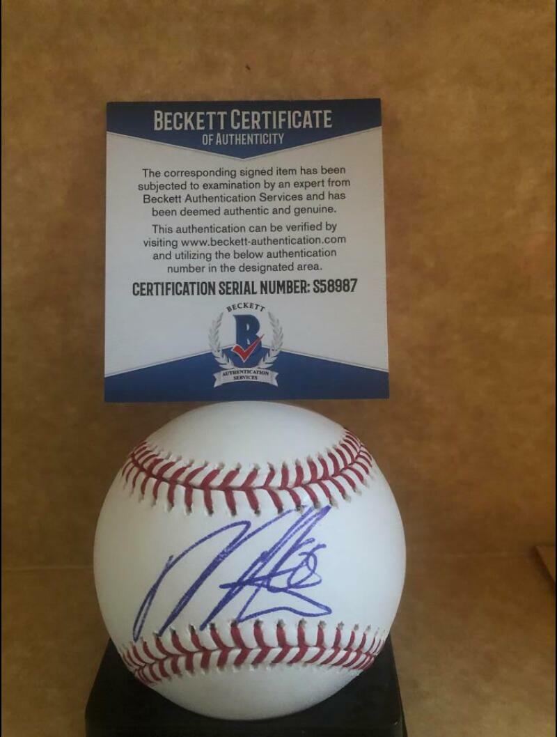 DELLIN BETANCES NEW YORK METS SIGNED AUTO M.L. BASEBALL BECKETT COA S58987