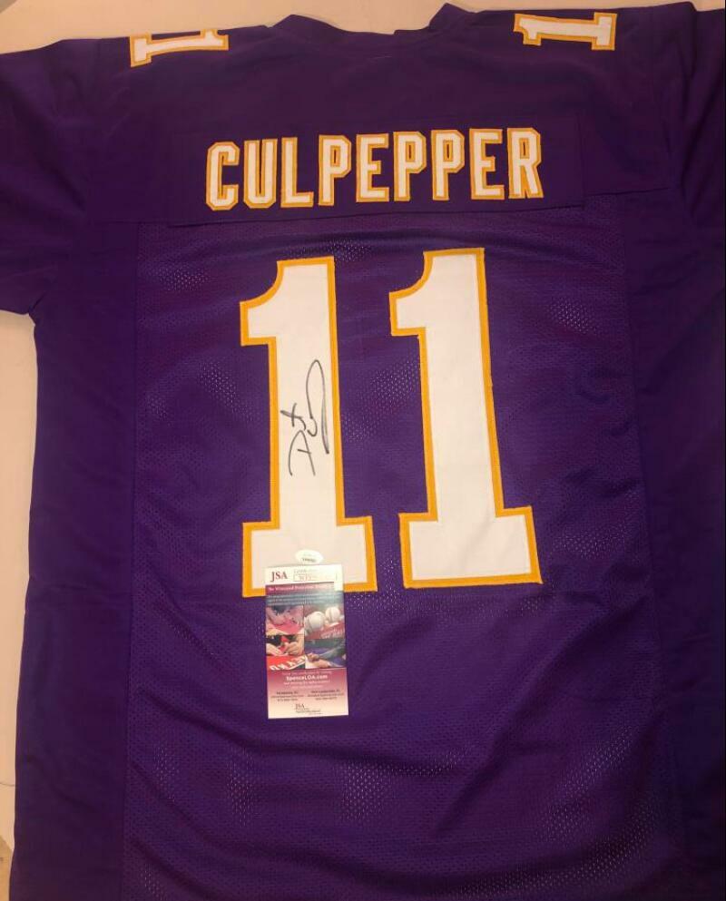 DAUNTE CULPEPPER SIGNED MINNESOTA VIKINGS AUTOGRAPHED CUSTOM XL JERSEY JSA WITNE