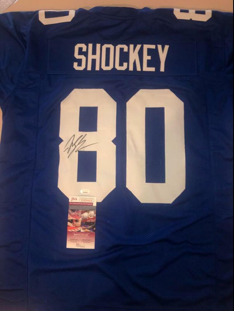 JEREMY SHOCKEY NEW YORK GIANTS CUSTOM XL BLUE SIGNED AUTO JERSEY JSA WPP998639