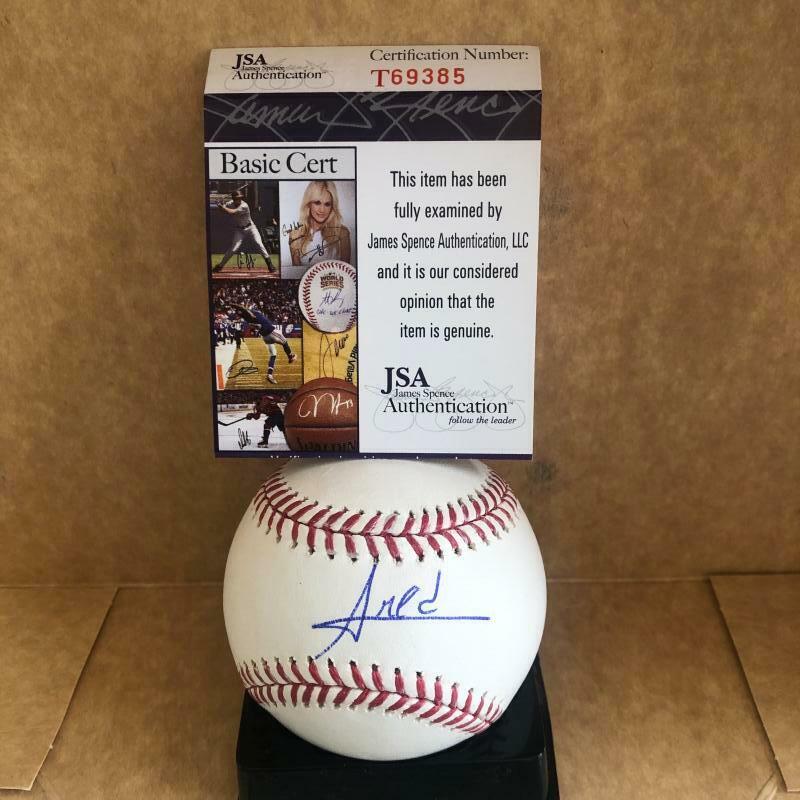 AMED ROSARIO NEW YORK METS SIGNED AUTOGRAPHED M.L. BASEBALL JSA T69385