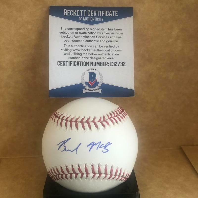 BRENDAN MCKAY TAMPA BAY RAYS SIGNED AUTOGRAPHED M.L. BASEBALL BECKETT E32732