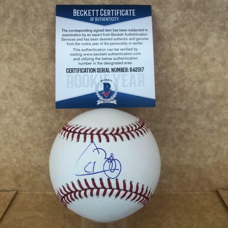 CAVAN BIGGIO BLUE JAYS ROOKIE YEAR SIGNED AUTOGRAPHED M.L. BASEBALL BECKETT