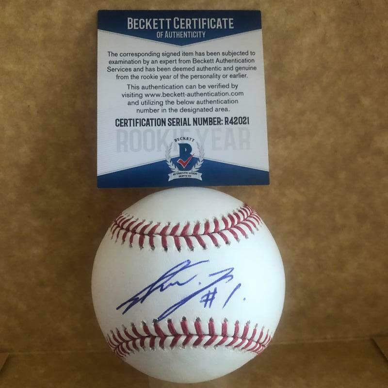 SHUN YAMAGUCHI TORONTO BLUE JAYS SIGNED AUTOGRAPHED M.L. BASEBALL BECKETT R42025