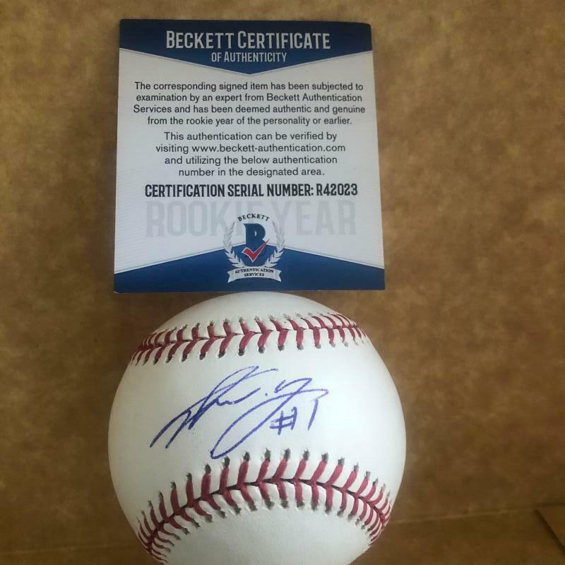 SHUN YAMAGUCHI TORONTO BLUE JAYS SIGNED AUTOGRAPHED M.L. BASEBALL BECKETT R42023