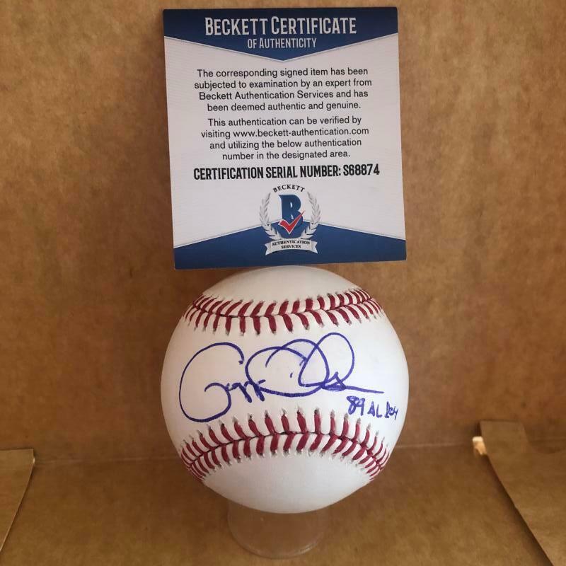 GREGG OLSON 89 AL ROY ORIOLES SIGNED AUTOGRAPHED M.L. BASEBALL BAS S68874