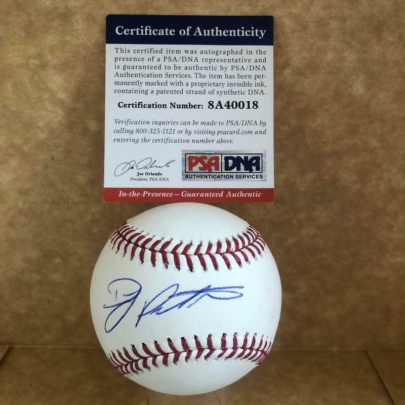 D.J. PETERS LOS ANGELES DODGERS SIGNED M.L. BASEBALL PSA/DNA