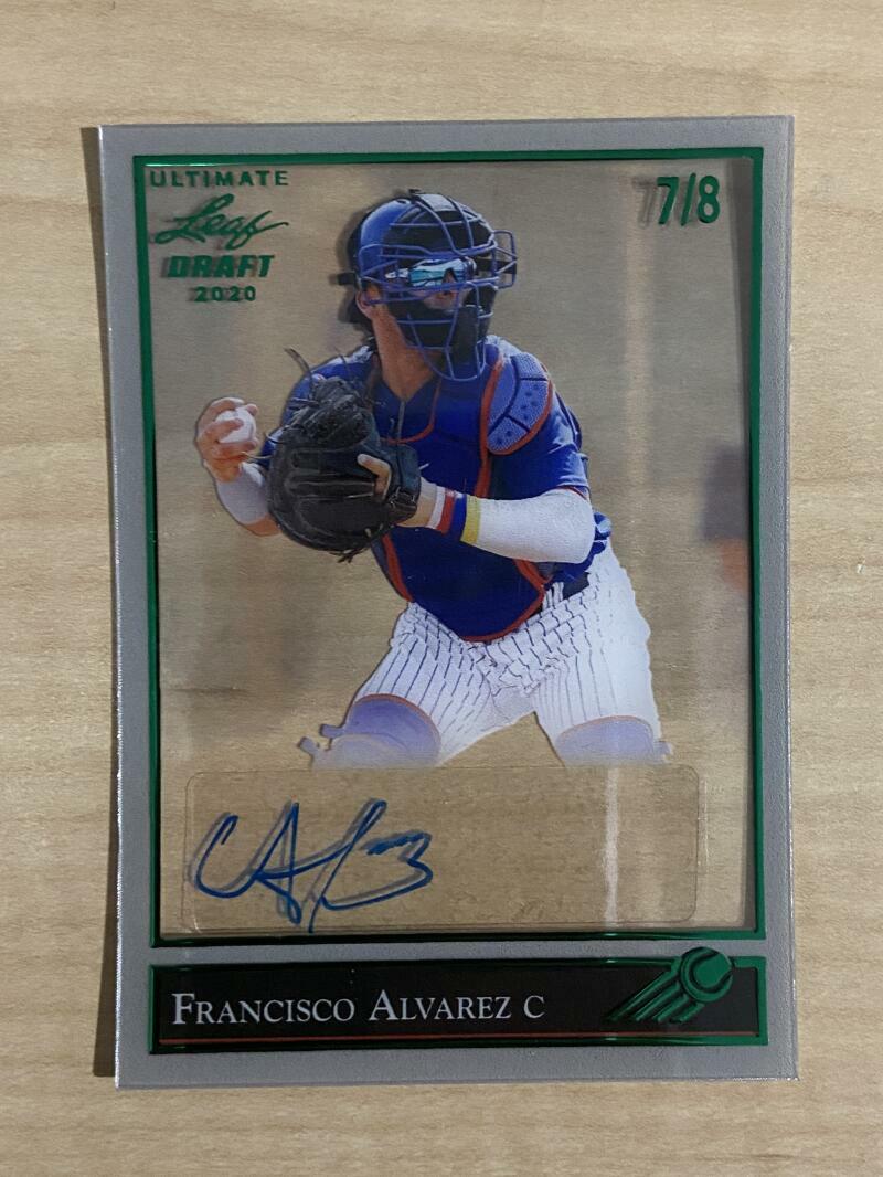 2020 LEAF ULTIMATE FRANCISCO ALVARED METS ROOKIE CLEAR ACETATE GREEN AUTO 7/9