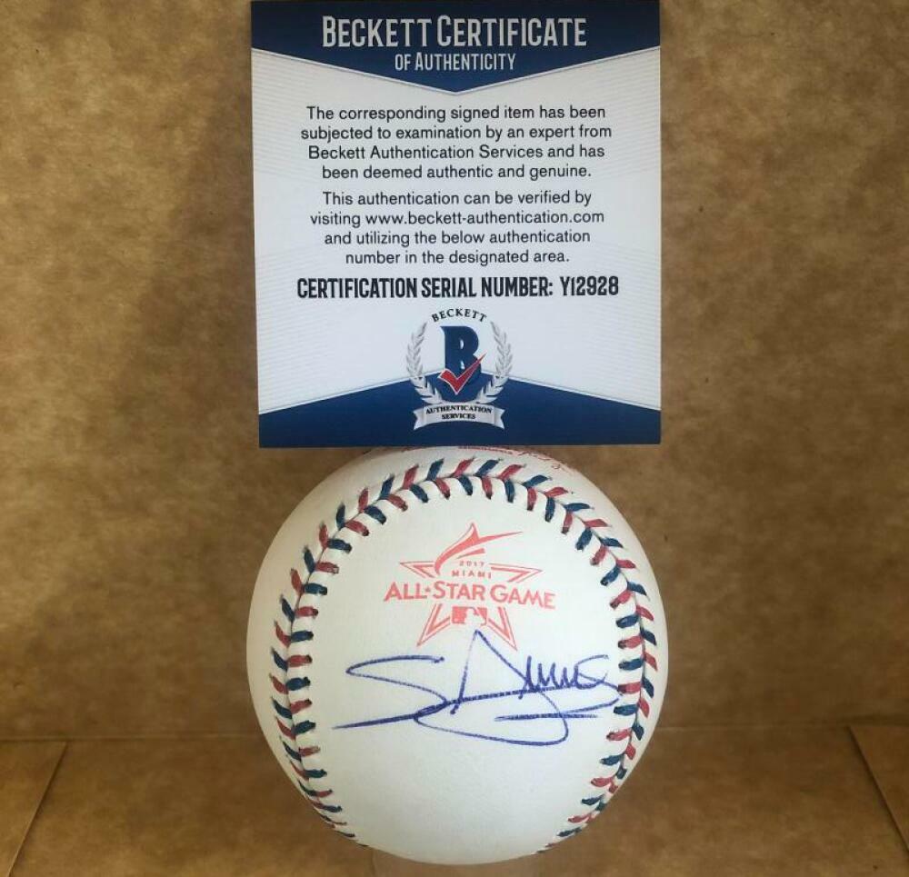 MIGUEL SANO MINNESOTA TWINS SIGNED 2017 ALL STAR GAME BASEBALL BECKETT Y12928